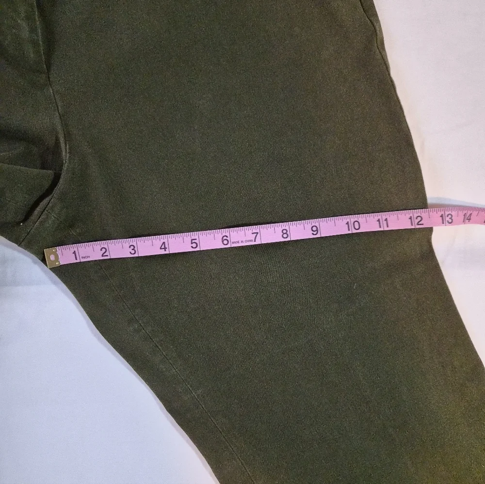 ​Talbots Greenwich Refined Denim Wide-Leg Trousers - Green - High-Waist - 16P - Picture 3 of 9
